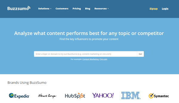 Buzzsumo SEO marketing tool