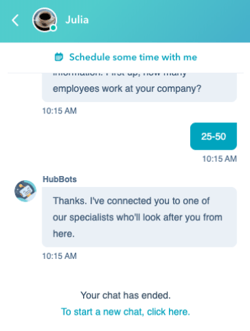 HubSpot Marketing Hub Enterprise | Chatbot Feature